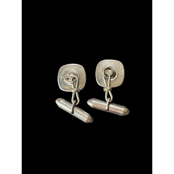 Vintage Genuine Kreisler Quality USA Dangling Style Carved Abalone Cufflinks - Picture 4 of 4